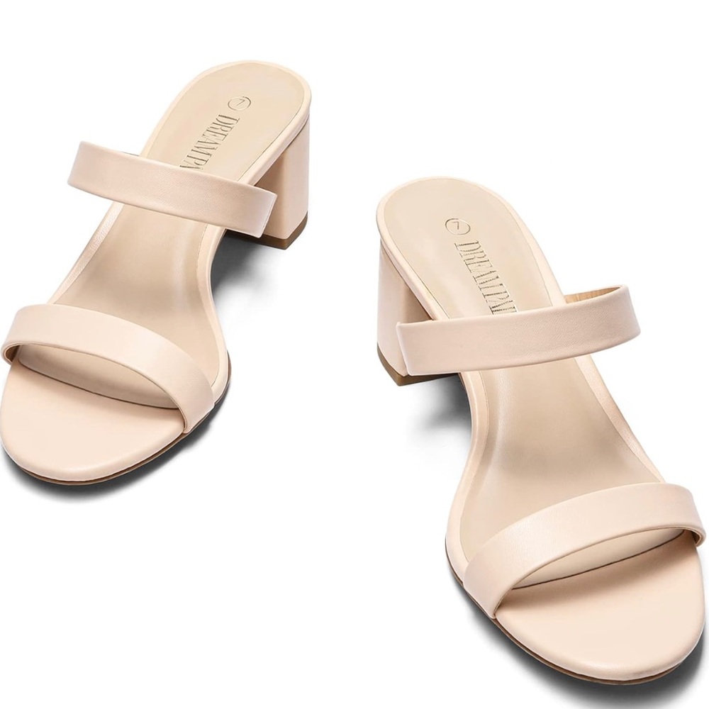 Dream Pairs New!! Open Toe Low Block Chunky Heels - image 1